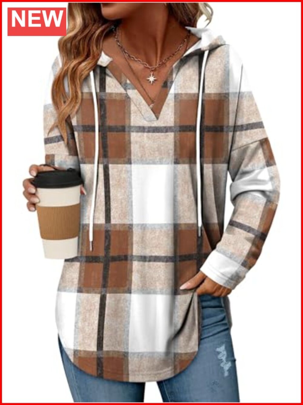 Women's Oversized Hooded Sweatshirt Pullover Long Sleeve Loose Fit
